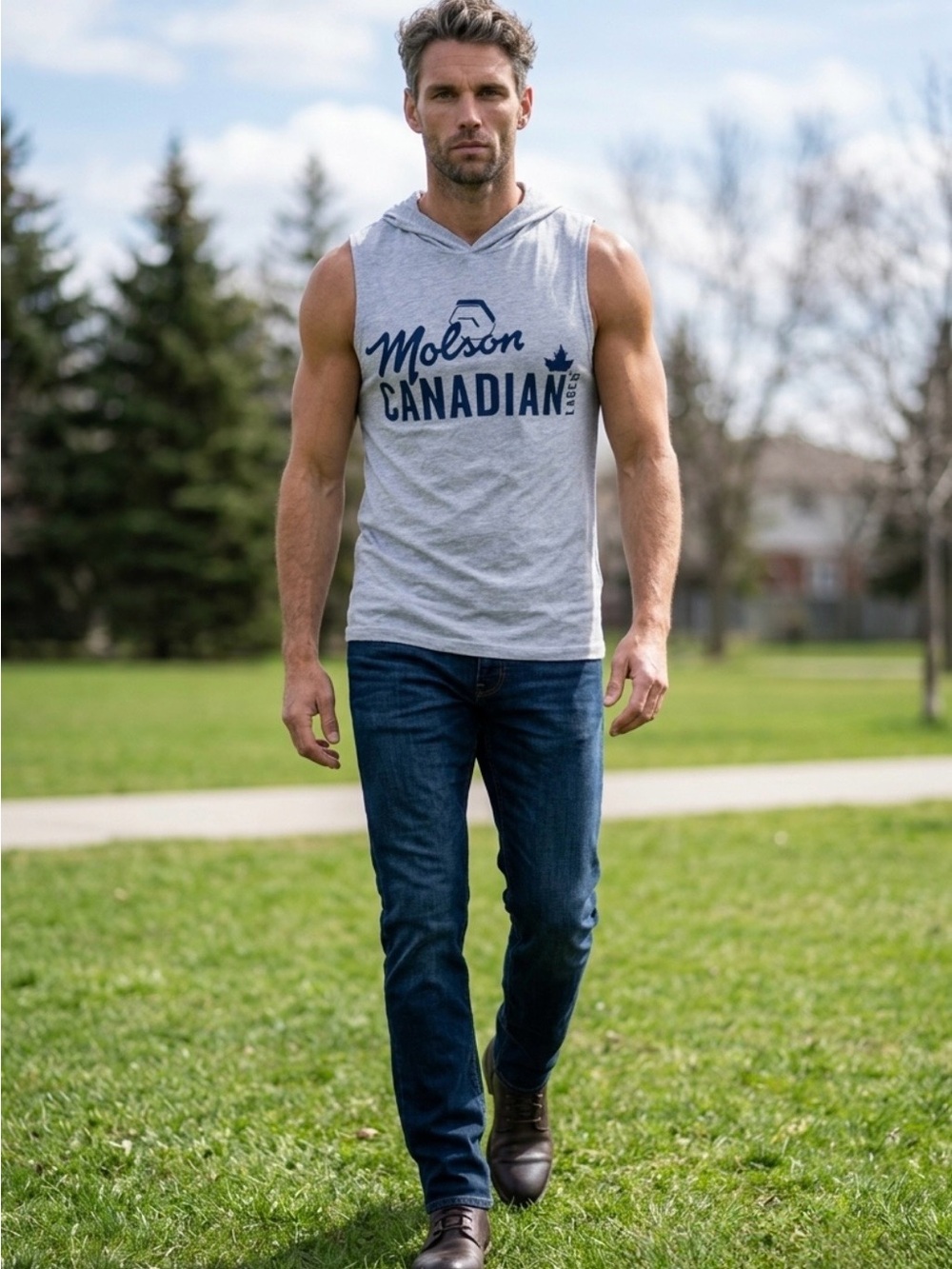 2 for $30 | Molson Canadian Sleeveless Hoodie Muscle Tank - Picture 9 of 15